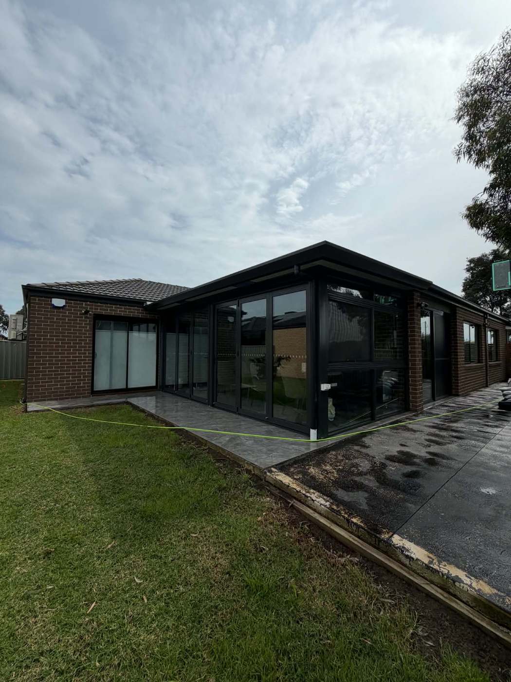 Clean modern home exterior after cleaning service